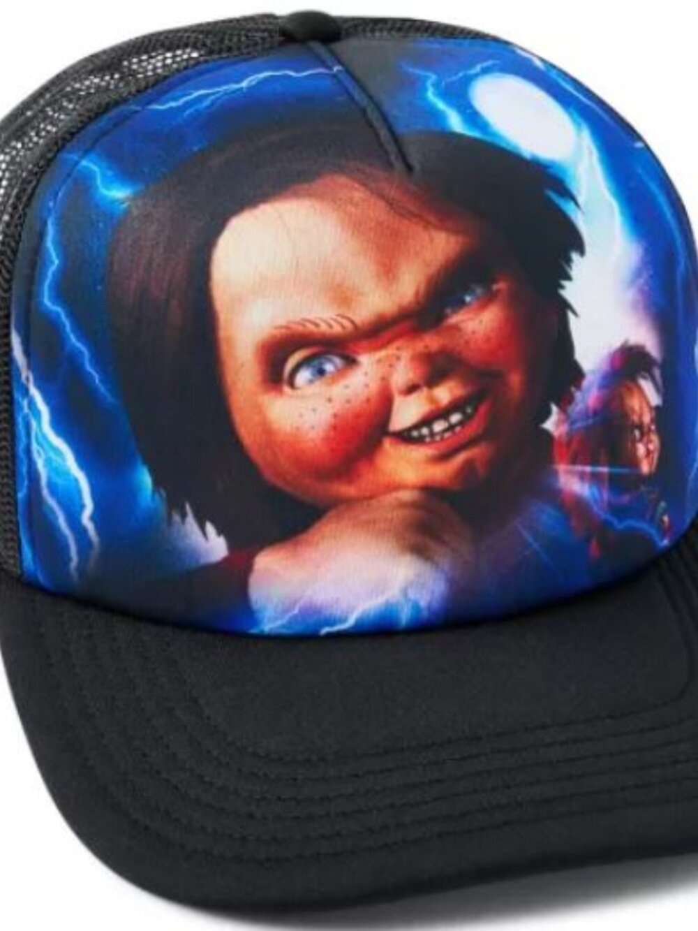 NEW 🎃 Halloween Chucky Lightning Trucker Hat Baseball Cap